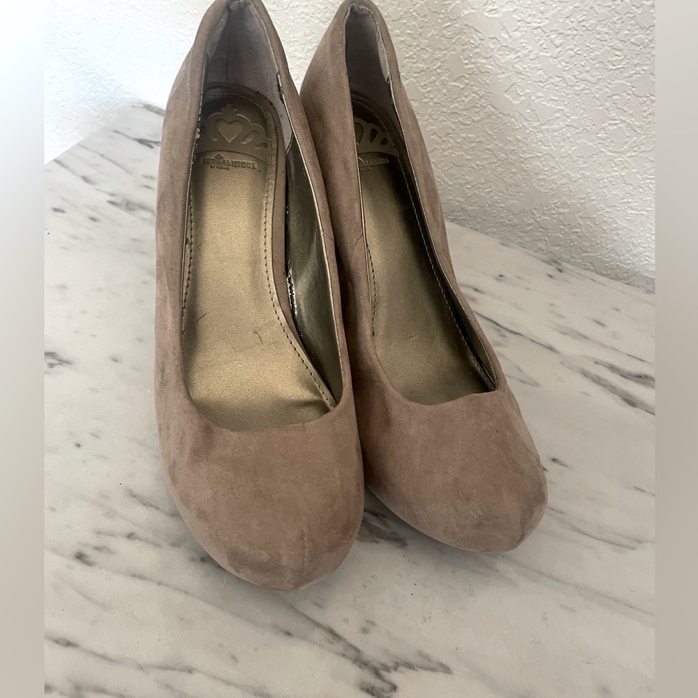 Fergalicious Platforms - Suede- Size 8